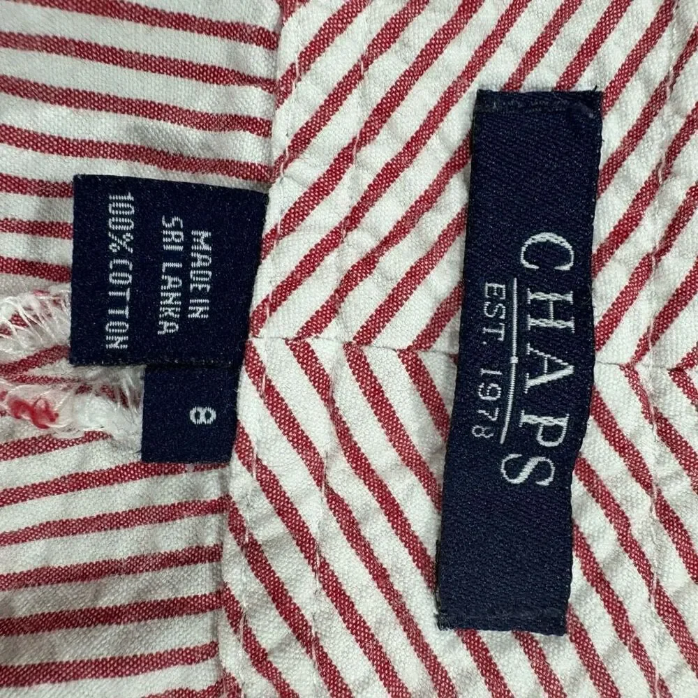 Chaps Size 8 Red Striped shorts
